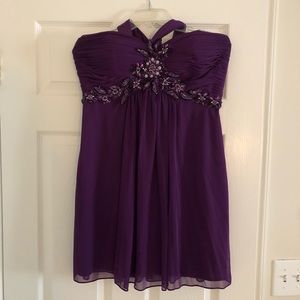 Purple one shoulder dress